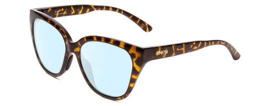 Profile View of Smith Optics Era Designer Progressive Lens Blue Light Blocking Eyeglasses in Vintage Tortoise Havana Gold Ladies Cateye Full Rim Acetate 55 mm