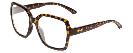 Profile View of Smith Optics Flare Designer Reading Eye Glasses in Vintage Tortoise Havana Gold Ladies Oversized Full Rim Acetate 57 mm