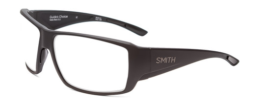 Profile View of Smith Optics Guides Choice Designer Reading Eye Glasses in Matte Black  Unisex Rectangle Full Rim Acetate 62 mm