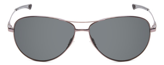 Front View of Smith Langley Aviator Sunglasses Dark Ruthenium Silver Black/Polarized Gray 60mm