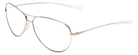 Profile View of Smith Optics Langley Designer Progressive Lens Blue Light Blocking Eyeglasses in Silver Unisex Aviator Full Rim Metal 60 mm with Progressive Blue Light Lens Functionality illustration laid on top of the lens