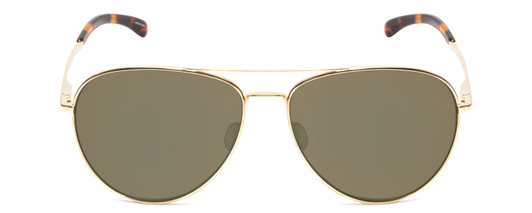 Front View of Smith Layback Unisex Aviator Sunglasses Gold/ChromaPop Polarized Gray Green 60mm