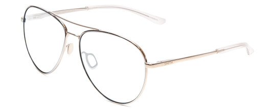 Profile View of Smith Optics Layback Designer Progressive Lens Blue Light Blocking Eyeglasses in Silver Unisex Aviator Full Rim Metal 60 mm with Progressive Blue Light Lens Functionality illustration laid on top of the lens