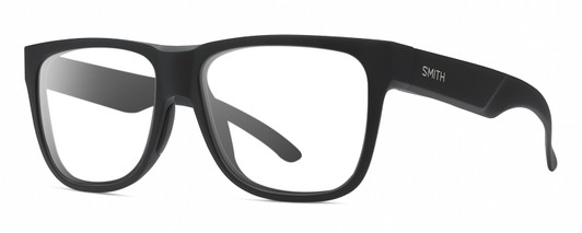 Profile View of Smith Optics Lowdown 2 Designer Reading Eye Glasses in Matte Black Unisex Classic Full Rim Acetate 55 mm