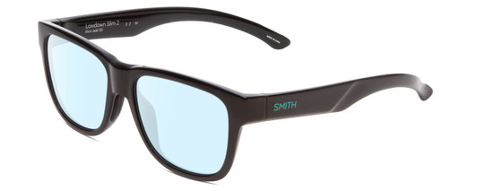 Profile View of Smith Optics Lowdown Slim 2 Designer Blue Light Blocking Eyeglasses in Gloss Black Jade Green Unisex Classic Full Rim Acetate 53 mm