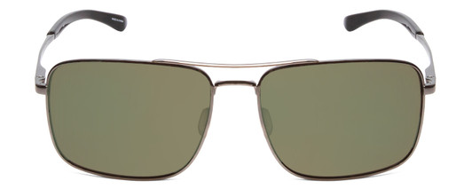 Front View of Smith Outcome Aviator Sunglasses Gun Metal Silver & CP Polarized Gray Green 59mm