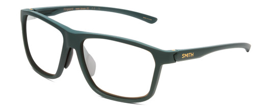 Profile View of Smith Optics Pinpoint Designer Reading Eye Glasses in Matte Spruce Green Unisex Square Full Rim Acetate 59 mm