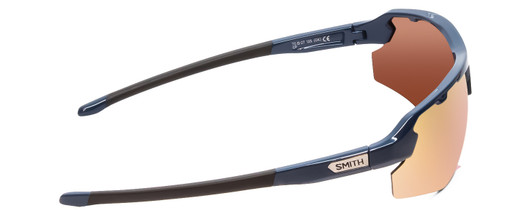 Side View of Smith Resolve Semi-Rimless Sunglasses Navy Blue w/CP Rose Gold Mirror&Clear 70mm