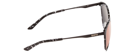 Side View of Smith Somerset Cateye Sunglasses in Black Marble/CP Polarized Violet Mirror 53mm