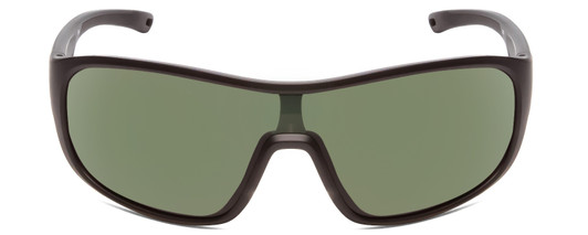 Front View of Smith Spinner Wrap Shield Sunglasses Black/ChromaPop Polarized Gray Green 134 mm
