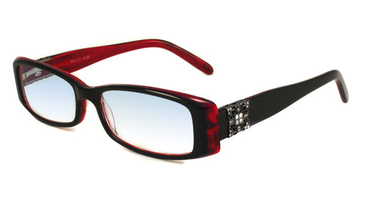 Calabria 840 Dazzles Crystals Eyeglasses in Red :: Custom Left & Right Calabria 840 Dazzles Crystals Eyeglasses in Red :: Custom Left & Right