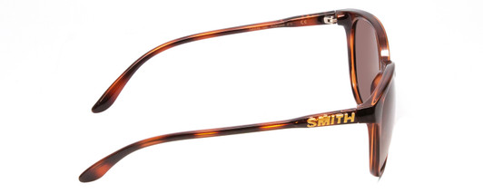 Side View of Smith Cheetah Ladies Cateye Sunglasses in Tortoise/Polarized Brown Gradient 54mm