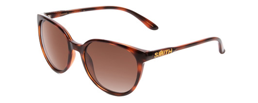 Profile View of Smith Cheetah Ladies Cateye Sunglasses in Tortoise/Polarized Brown Gradient 54mm