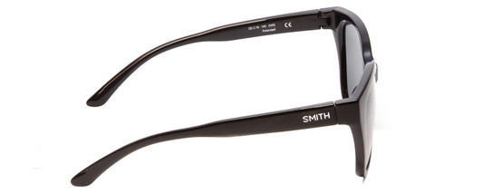 Side View of Smith Optic Era Women Cateye Designer Sunglasses Gloss Black/Polarized Gray 55mm