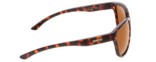 Side View of Smith Monterey Ladies Cateye Sunglasses in Tortoise Gold/CP Polarized Brown 58mm
