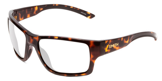 Profile View of Smith Optics Outback Designer Progressive Lens Prescription Rx Eyeglasses in Tortoise Havana Brown Gold Unisex Square Full Rim Acetate 59 mm