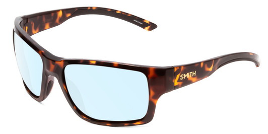 Profile View of Smith Optics Outback Designer Progressive Lens Blue Light Blocking Eyeglasses in Tortoise Havana Brown Gold Unisex Square Full Rim Acetate 59 mm