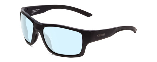 Profile View of Smith Optics Outback Elite Designer Progressive Lens Blue Light Blocking Eyeglasses in Matte Deep Ink Navy Blue Cobalt Unisex Square Full Rim Acetate 59 mm