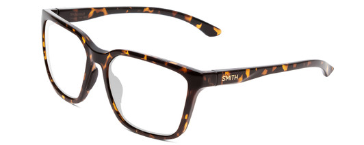 Profile View of Smith Optics Shoutout Designer Progressive Lens Blue Light Blocking Eyeglasses in Vintage Tortoise Havana Brown Gold Unisex Retro Full Rim Acetate 57 mm