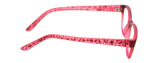 Side View of SOHO 1013 Designer Bi-Focal Prescription Rx Eyeglasses in Wine Purple Rose Pink Fade/ Zebra Animal Print Ladies Cateye Full Rim Acetate 52 mm