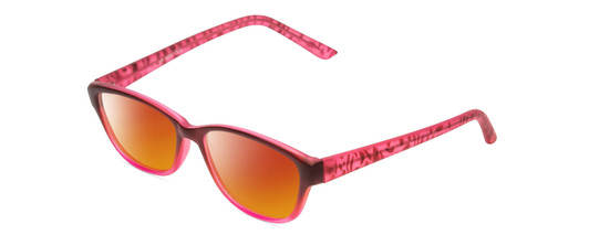 Profile View of SOHO 1013 Designer Polarized Sunglasses with Custom Cut Red Mirror Lenses in Wine Purple Rose Pink Fade/ Zebra Animal Print Ladies Cateye Full Rim Acetate 52 mm