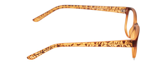 Side View of SOHO 1013 Designer Progressive Lens Blue Light Blocking Eyeglasses in Amber Brown Beige Fade/Zebra Animal Print Ladies Cateye Full Rim Acetate 52 mm