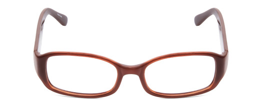 Front View of SOHO 62 Designer Reading Eye Glasses with Custom Cut Powered Lenses in Chocalte Brown Caramel Layered Ladies Oval Full Rim Acetate 49 mm