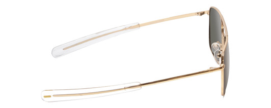 Side View of Ernest Hemingway H202 55mm Metal Aviator Polarized Sunglasses in Gold&Green/Blue