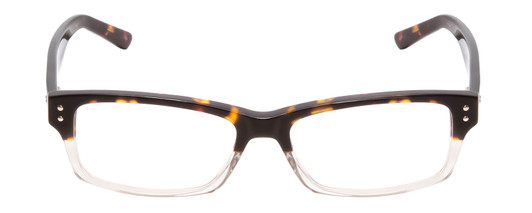 Front View of Ernest Hemingway H4613 Designer Single Vision Prescription Rx Eyeglasses in Tortoise Havana Brown Clear 2 Tone Unisex Rectangle Full Rim Acetate 50 mm