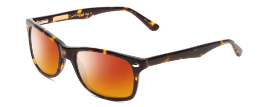 Profile View of Ernest Hemingway H4630 Designer Polarized Sunglasses with Custom Cut Red Mirror Lenses in Tortoise Havana Brown Gold Unisex Cateye Full Rim Acetate 53 mm