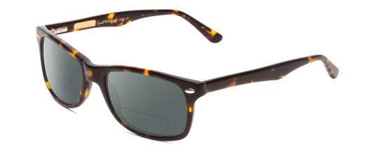 Profile View of Ernest Hemingway H4630 Designer Polarized Reading Sunglasses with Custom Cut Powered Smoke Grey Lenses in Tortoise Havana Brown Gold Unisex Cateye Full Rim Acetate 53 mm