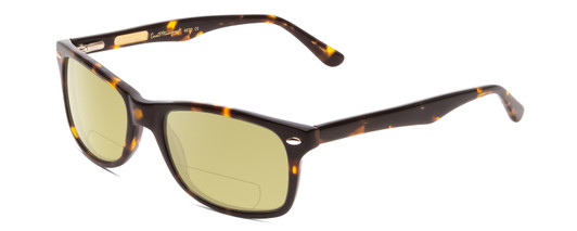 Profile View of Ernest Hemingway H4630 Designer Polarized Reading Sunglasses with Custom Cut Powered Sun Flower Yellow Lenses in Tortoise Havana Brown Gold Unisex Cateye Full Rim Acetate 53 mm