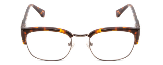 Front View of Ernest Hemingway H4650 Designer Bi-Focal Prescription Rx Eyeglasses in Tortoise Yellow Brown Gold Gun Metal Ladies Cateye Semi-Rimless Metal 49 mm