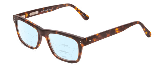 Profile View of Ernest Hemingway H4665 Designer Progressive Lens Blue Light Blocking Eyeglasses in Matte Tortoise Havana Brown Yellow Unisex Cateye Full Rim Acetate 53 mm