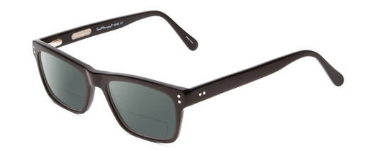 Profile View of Ernest Hemingway H4665 Designer Polarized Reading Sunglasses with Custom Cut Powered Smoke Grey Lenses in Gloss Black Unisex Cateye Full Rim Acetate 53 mm
