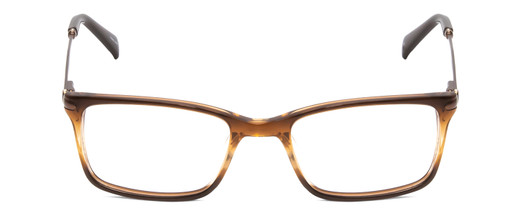 Front View of Ernest Hemingway H4679 Designer Single Vision Prescription Rx Eyeglasses in Brown Honey Clear Gradient Mist Unisex Square Full Rim Acetate 53 mm