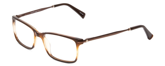 Profile View of Ernest Hemingway H4679 Designer Blue Light Blocking Eyeglasses in Brown Honey Clear Gradient Mist Unisex Square Full Rim Acetate 53 mm