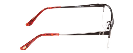 Side View of Ernest Hemingway H4680 Ladies Cateye Semi-Rimless Eyeglasses in Black Clear 52mm