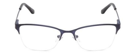 Front View of Ernest Hemingway 4680 Ladies Cateye Semi-Rimless Eyeglasses Navy Blue Clear 52mm