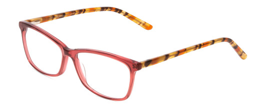 Profile View of Ernest Hemingway H4696 Designer Progressive Lens Blue Light Blocking Eyeglasses in Ruby Red Crystal/Orange Yellow Brown Tiger Print Ladies Cateye Full Rim Acetate 54 mm