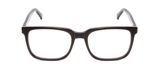 Front View of Ernest Hemingway H4697 Designer Reading Eye Glasses with Custom Cut Powered Lenses in Gloss Black Unisex Square Full Rim Acetate 53 mm