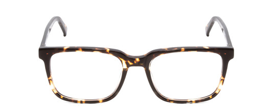 Front View of Ernest Hemingway H4697 Designer Progressive Lens Prescription Rx Eyeglasses in Gloss Tortoise Havana Brown Yellow Unisex Square Full Rim Acetate 53 mm
