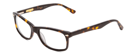Profile View of Ernest Hemingway H4730 Designer Bi-Focal Prescription Rx Eyeglasses in Tortoise Havana Brown Gold/Silver Stud Unisex Rectangle Full Rim Acetate 53 mm
