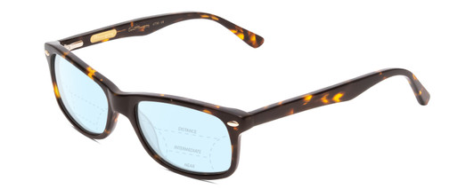 Profile View of Ernest Hemingway H4730 Designer Progressive Lens Blue Light Blocking Eyeglasses in Tortoise Havana Brown Gold/Silver Stud Unisex Rectangle Full Rim Acetate 53 mm
