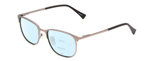 Profile View of Ernest Hemingway H4731 Designer Progressive Lens Blue Light Blocking Eyeglasses in Matte Metallic Gun Metal Unisex Cateye Full Rim Metal 52 mm