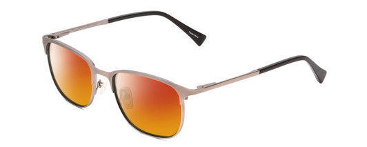 Profile View of Ernest Hemingway H4731 Designer Polarized Sunglasses with Custom Cut Red Mirror Lenses in Matte Metallic Gun Metal Unisex Cateye Full Rim Metal 52 mm