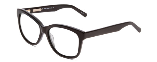 Profile View of Ernest Hemingway H4732 Designer Blue Light Blocking Eyeglasses in Gloss Black Ladies Cateye Full Rim Acetate 56 mm