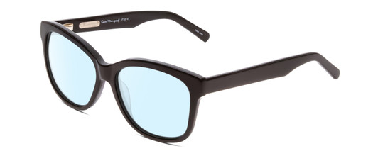 Profile View of Ernest Hemingway H4732 Designer Blue Light Blocking Eyeglasses in Gloss Black Ladies Cateye Full Rim Acetate 56 mm