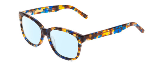 Profile View of Ernest Hemingway H4732 Designer Blue Light Blocking Eyeglasses in Blue Tortoise Havana Brown Gold Ladies Cateye Full Rim Acetate 56 mm