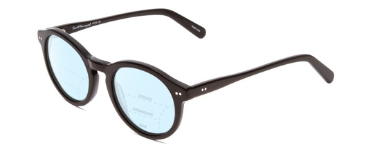 Profile View of Ernest Hemingway H4733 Designer Progressive Lens Blue Light Blocking Eyeglasses in Gloss Black Unisex Cateye Full Rim Acetate 49 mm
